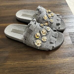 Mercedes Castillo Loula Sandal Light Grey / Gray Size 8 Slides